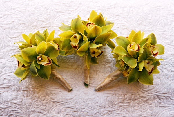 green orchid wedding bouquets photo by Yvette Roman Photography